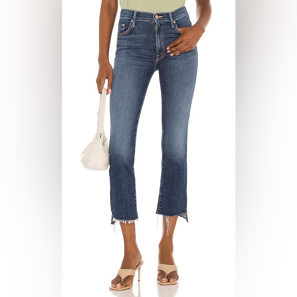 MOTHER The Insider Crop Step Fray Denim Jean in Girl Crush Women’s 24